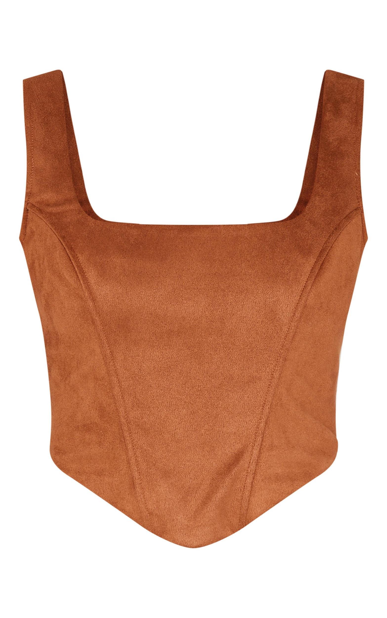 Tan Faux Suede Corset Product Image