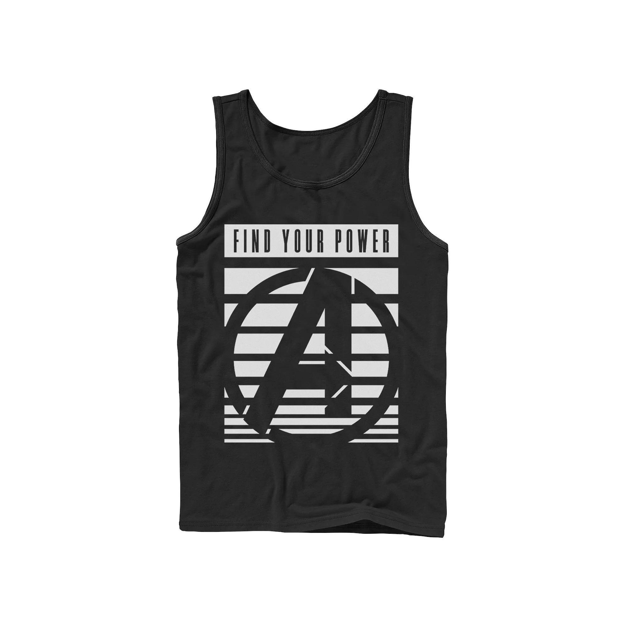 Men's Marvel The Avengers Find Your Inner Power Graphic Tank, Size: Large, Black Product Image