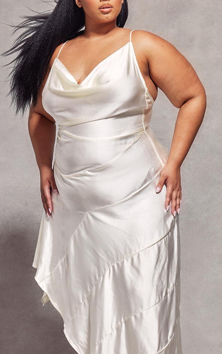 Plus White Tiered Skirt Strappy Midaxi Dress Product Image