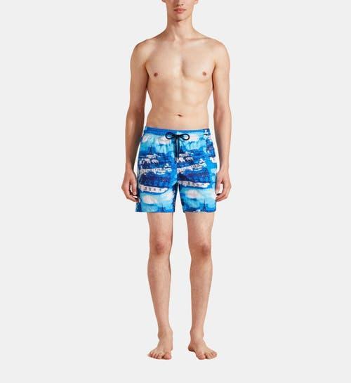 Vilebrequin Men's Paris Ultra-Light And Packable Swim Shorts in Bleu Neon at Nordstrom, Size Large Product Image