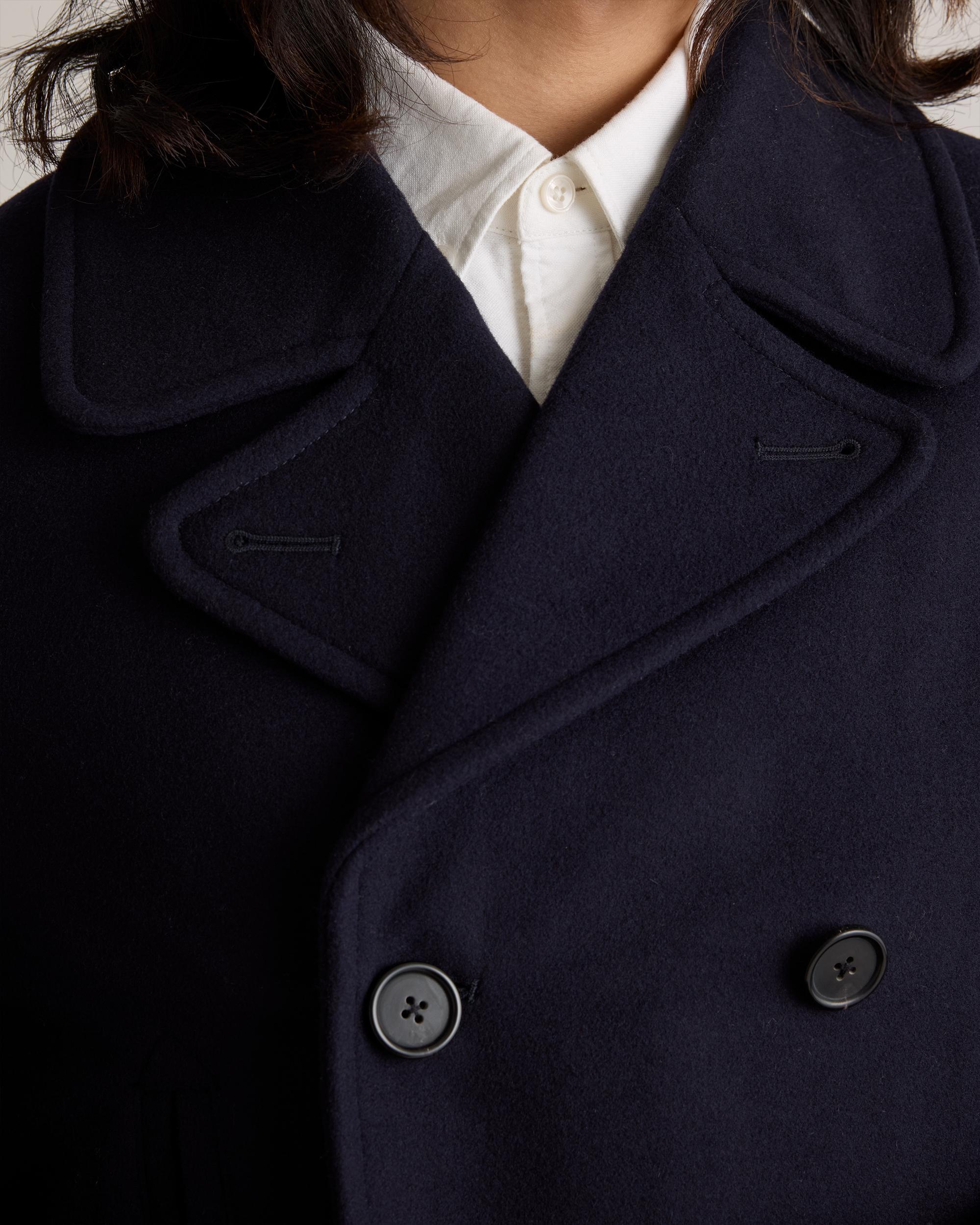 Quince | Men's Italian Wool Double-Breasted Officer Topcoat Size XL, Wool/Nylon Product Image