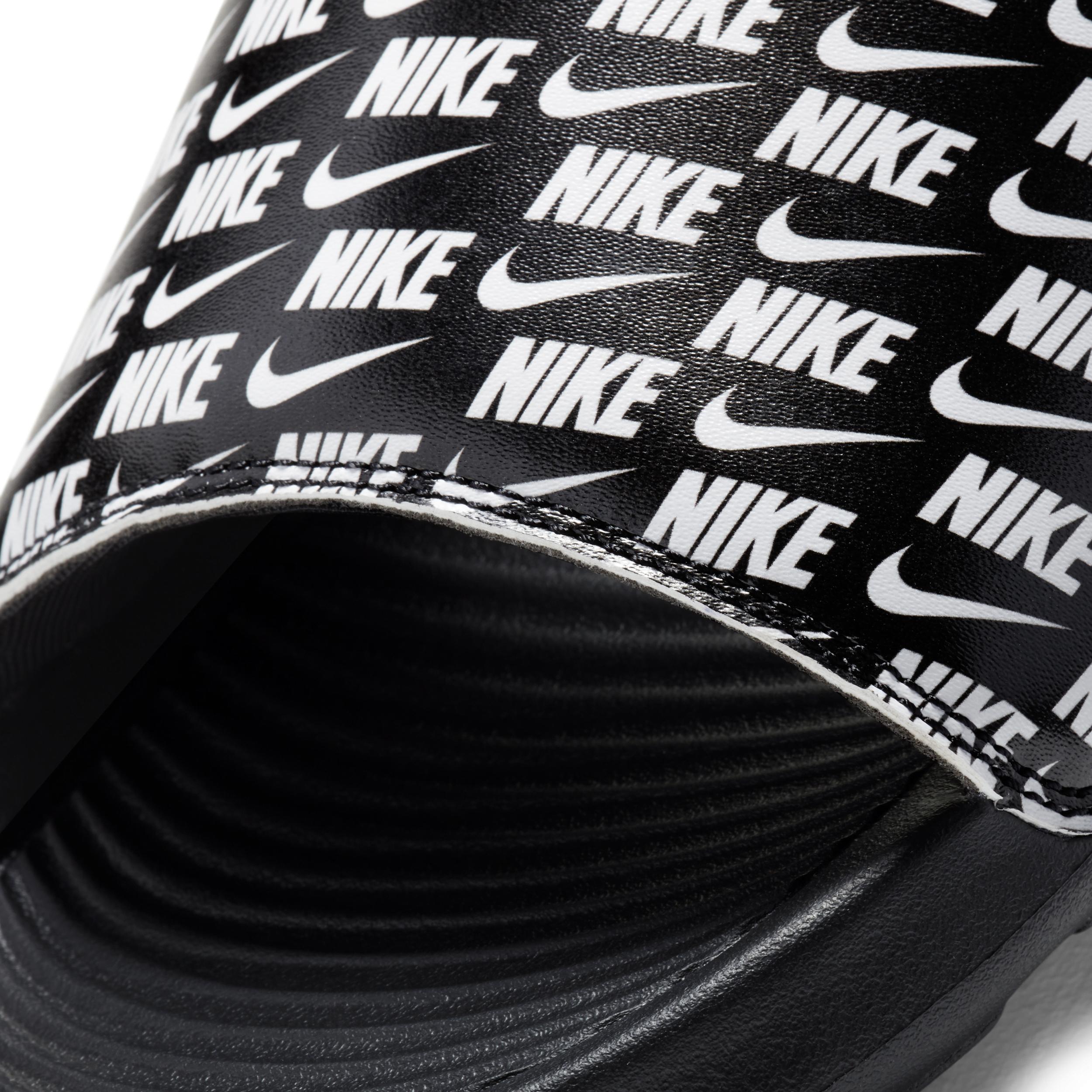 Nike Victori One Men's Printed Slide Sandals, Size: 15, Black White Black Product Image