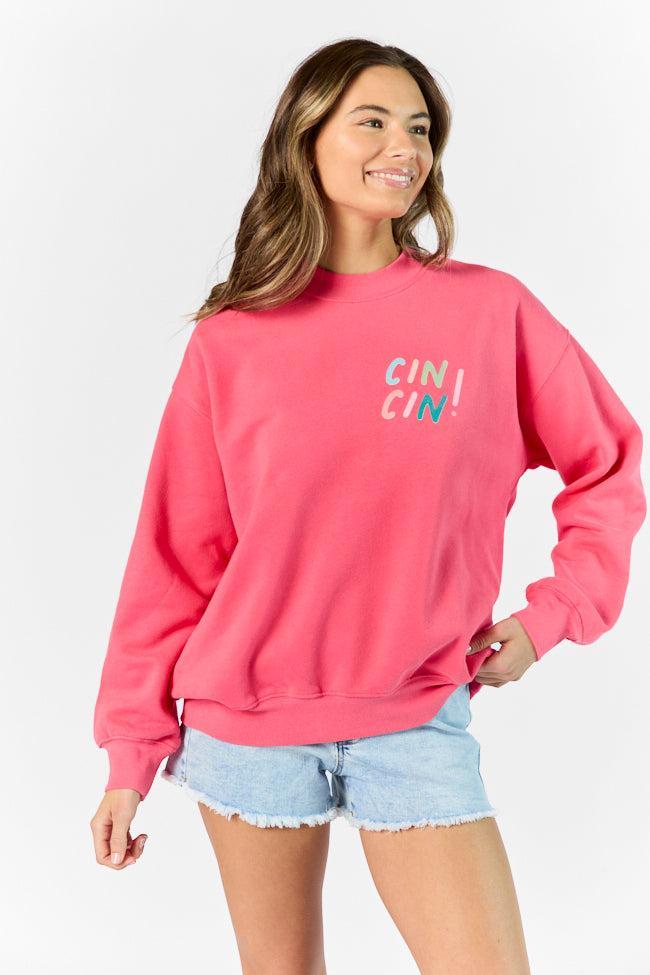 Cin Cin! Light Red Graphic Sweatshirt Product Image