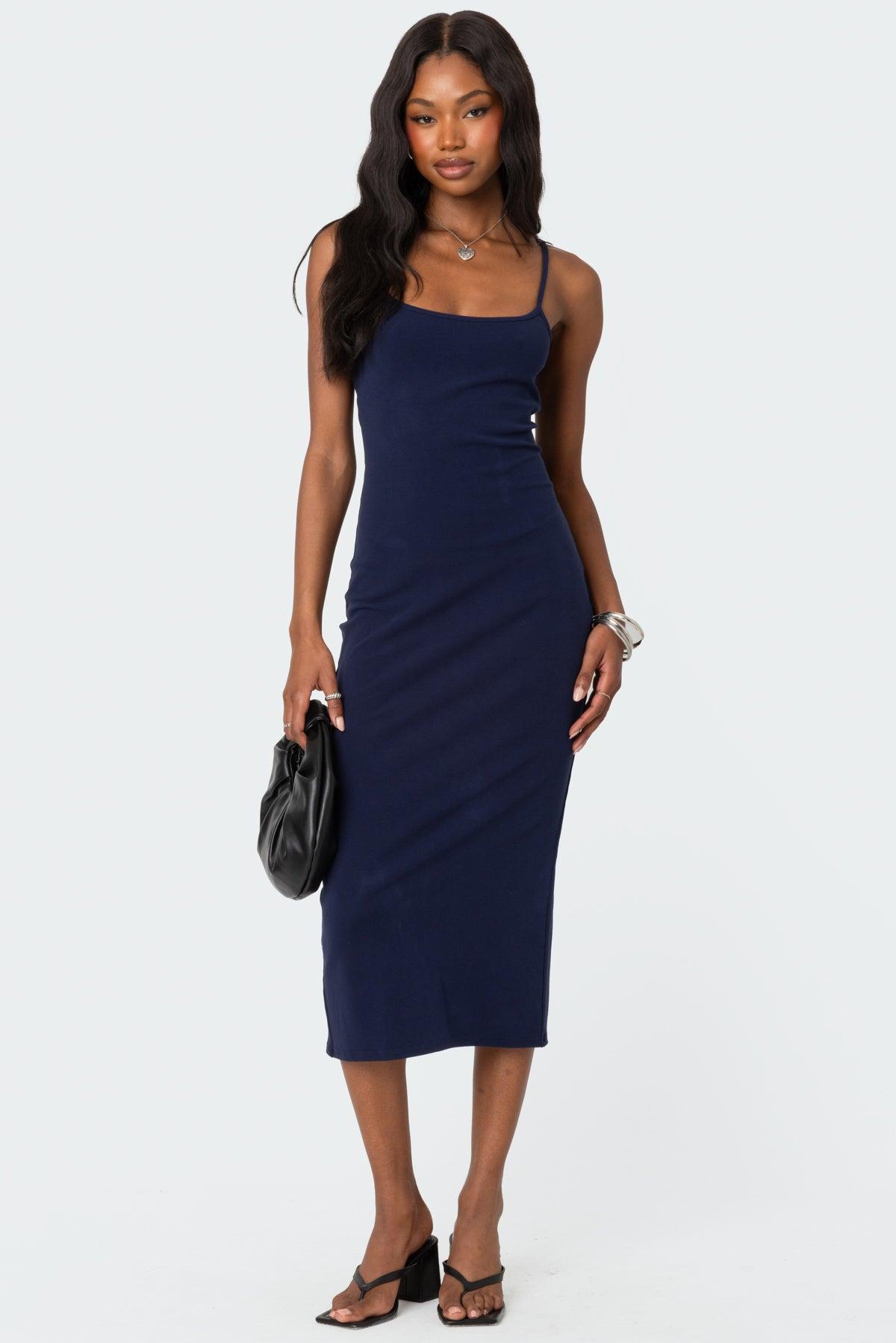 Air Back Slitted Midi Dress Product Image