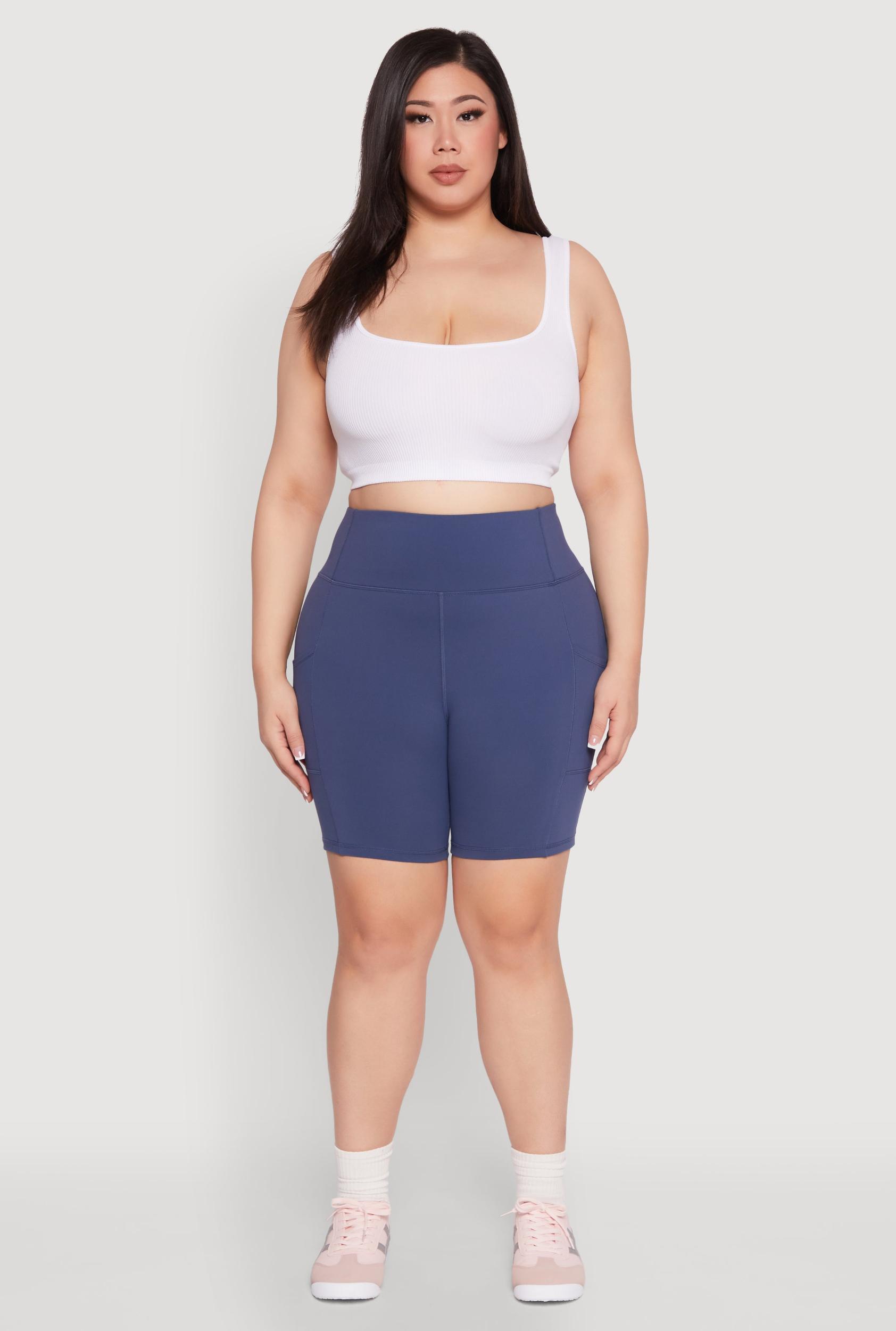 Womens Plus Size Cell Phone Pocket Snatched Bike Shorts Product Image