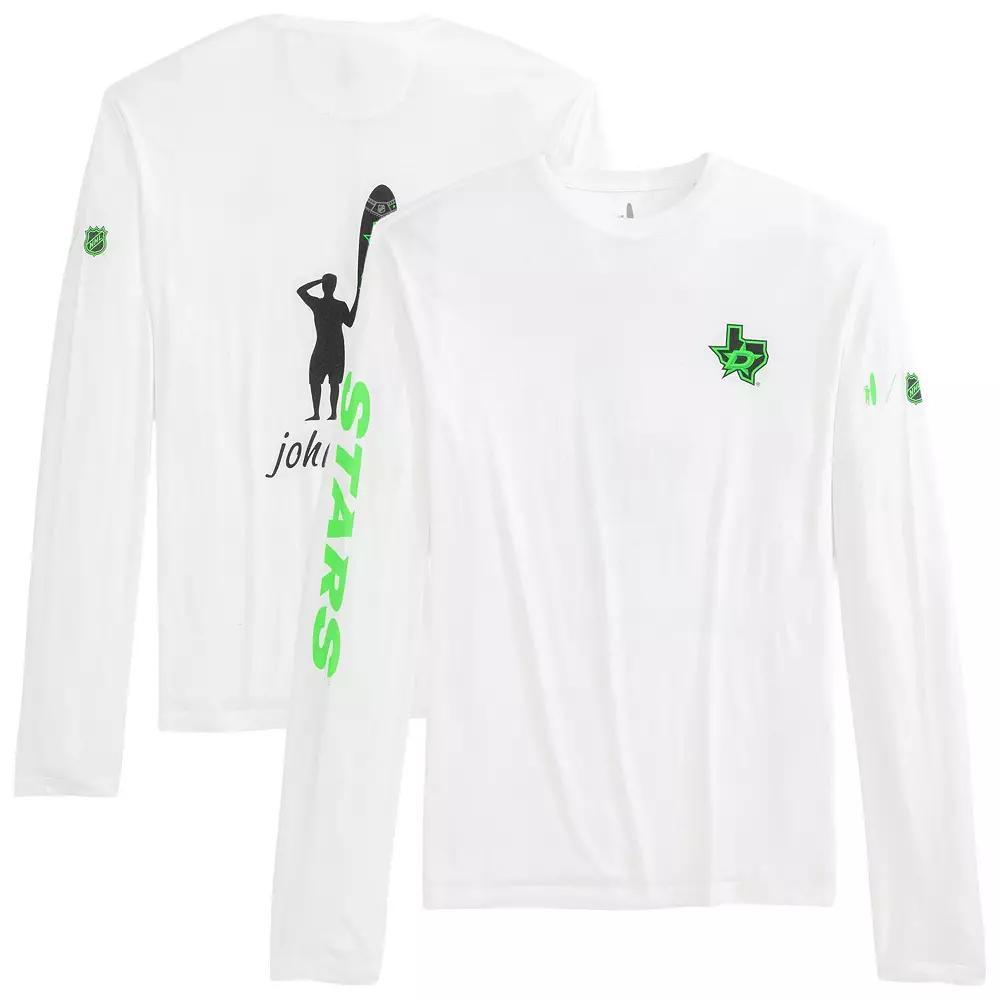 Men's johnnie-O White Dallas Stars Adam Long Sleeve T-Shirt, Size: XL, Str White Product Image