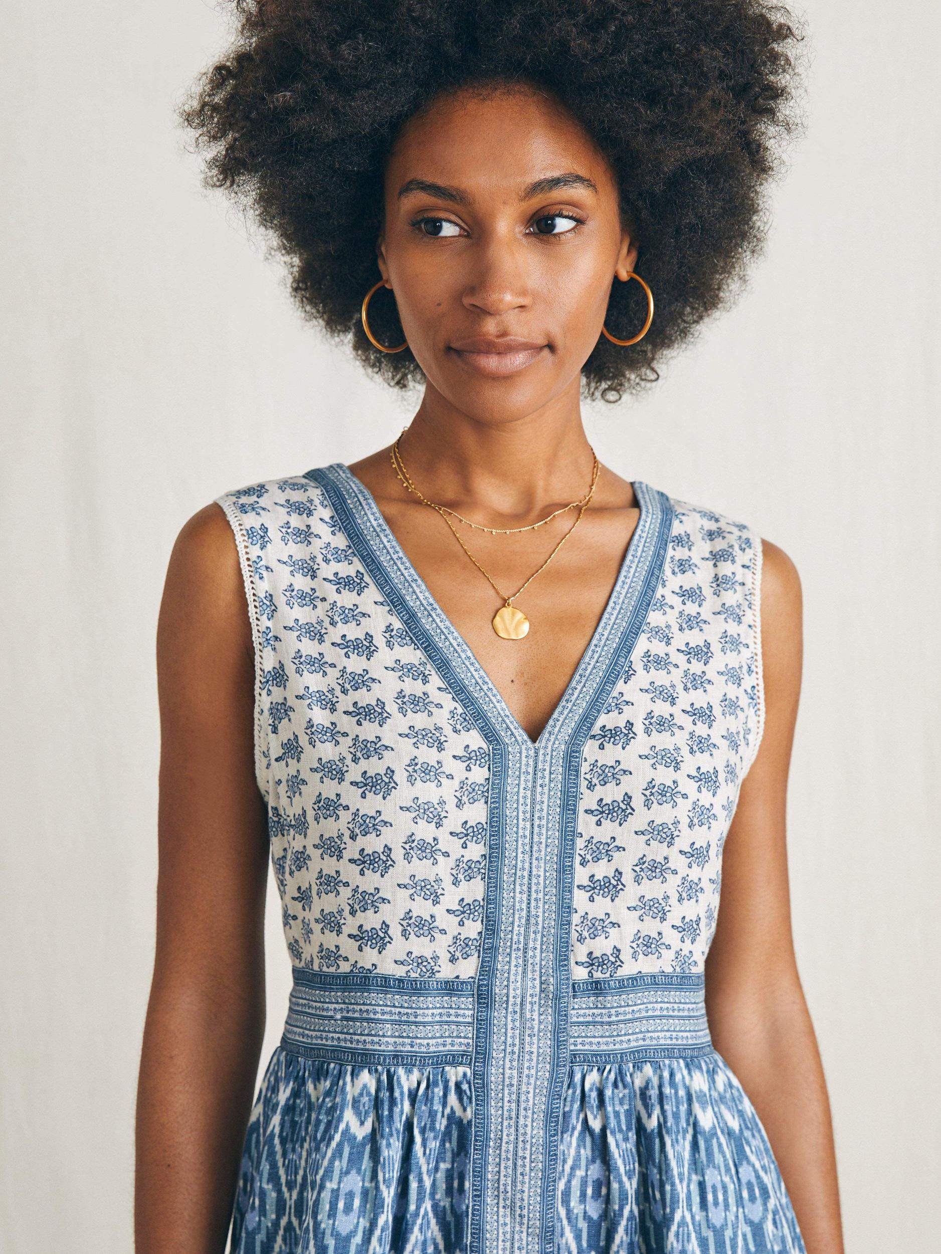 Macey Dress - Blue Clara Ikat Female Product Image