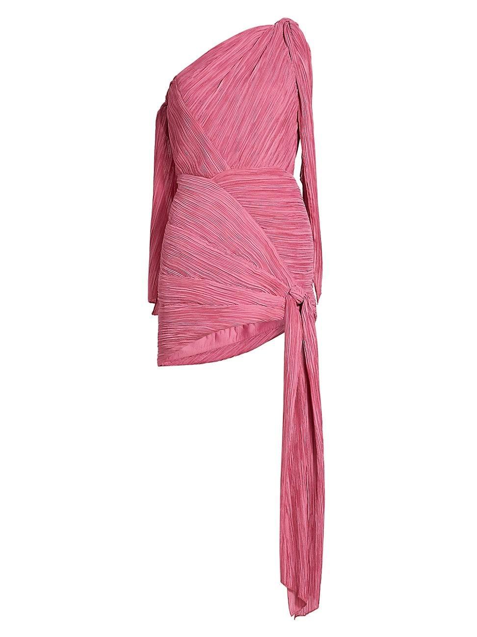 Womens Wonder Pleated One-Shoulder Minidress Product Image