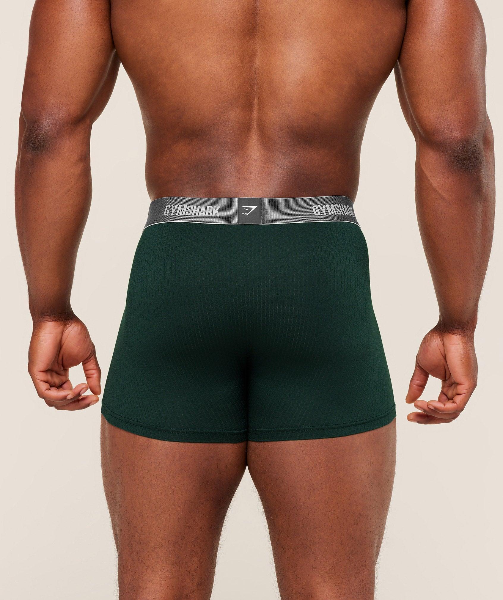 Gymshark Sports Tech Boxer 3PK - Silver Grey/Brand Blue/Deep Petrol Blue Male Product Image