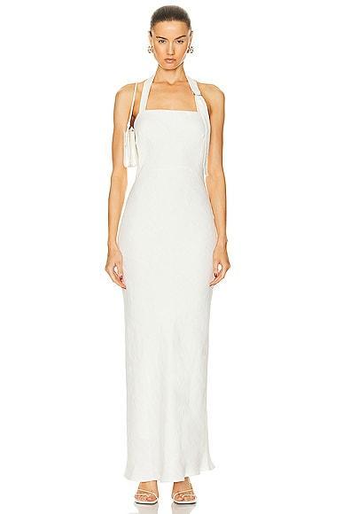 St. Agni Linen Bias Maxi Dress Ivory. (also in ). Product Image