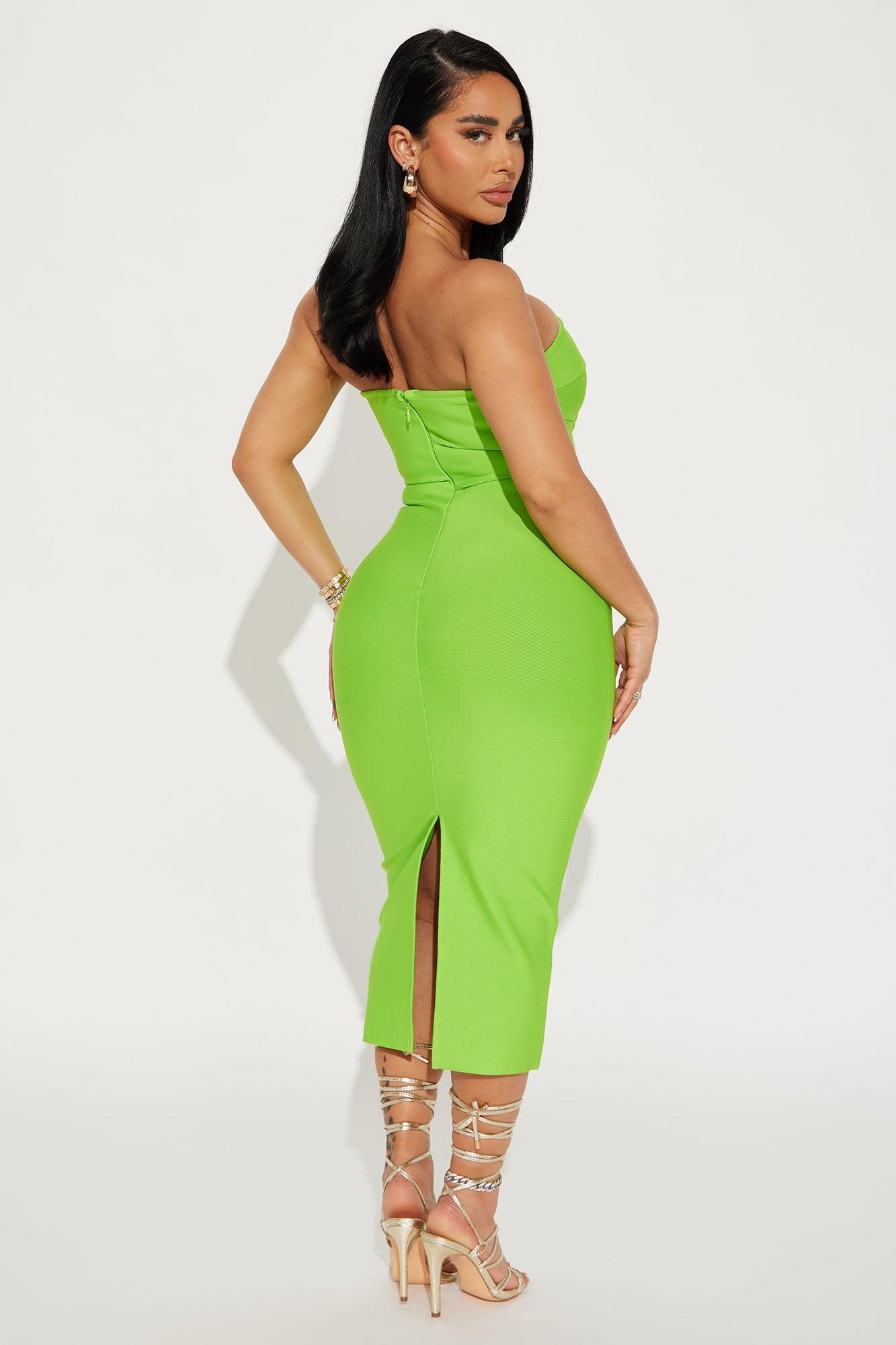Liv Bandage Midi Dress - Lime Product Image