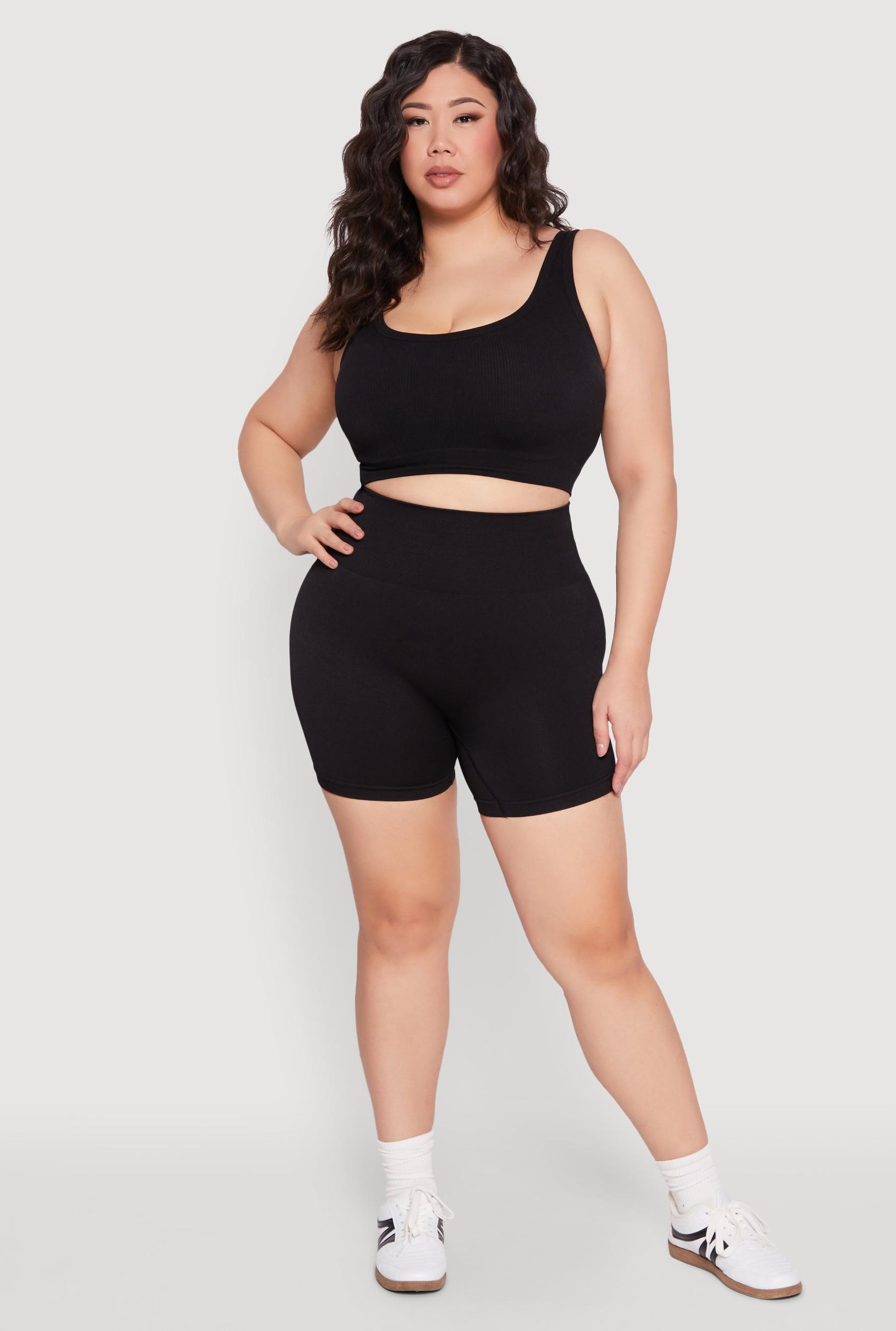 Womens Plus Size Seamless Biker Shorts Product Image