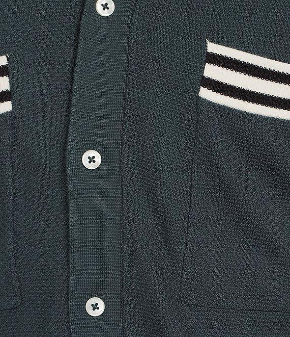 Murano Snit Short Sleeve Textured Coat Front Shirt Product Image
