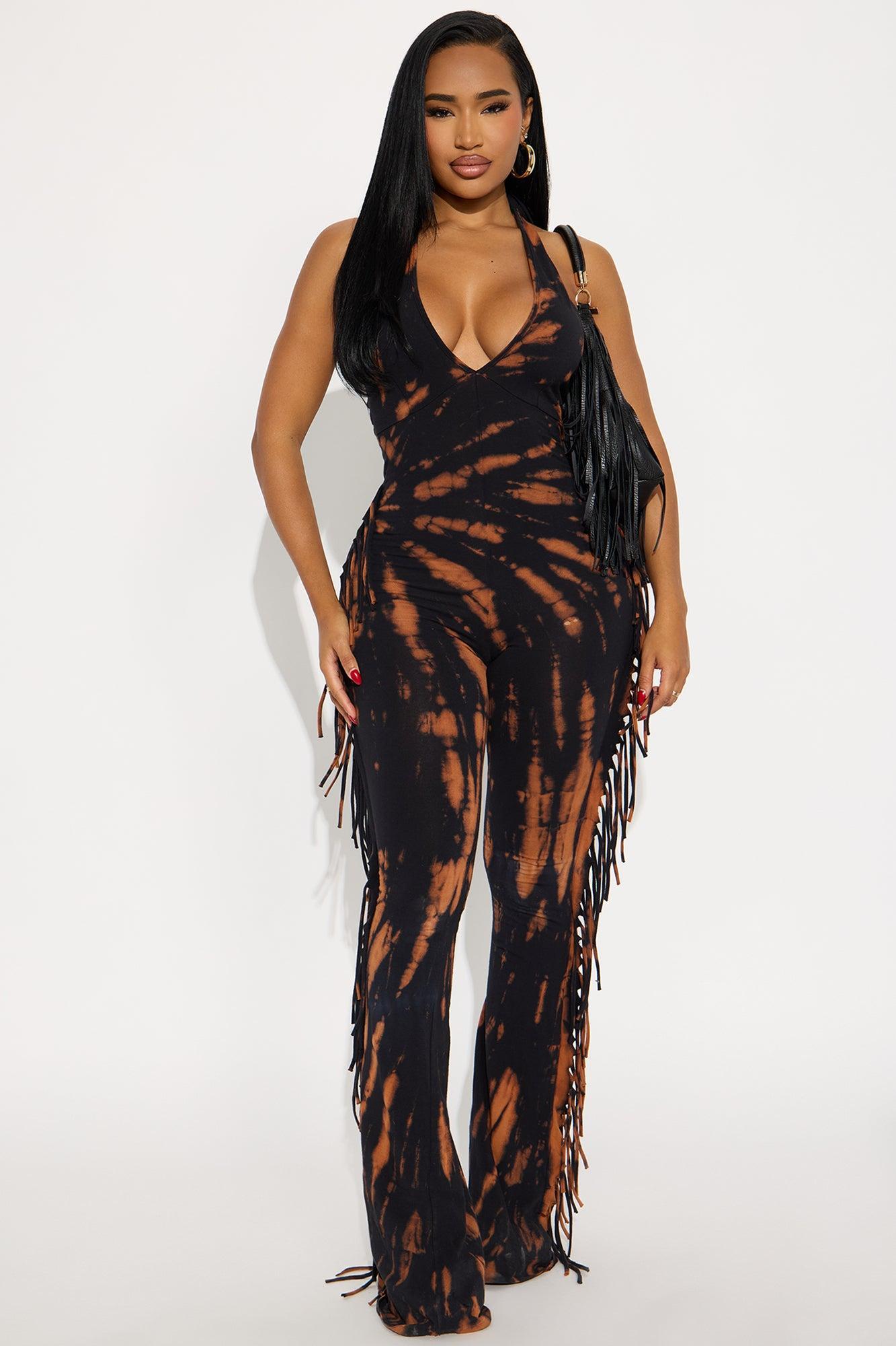Teresa Halter Tie Dye Jumpsuit - Black/combo Product Image