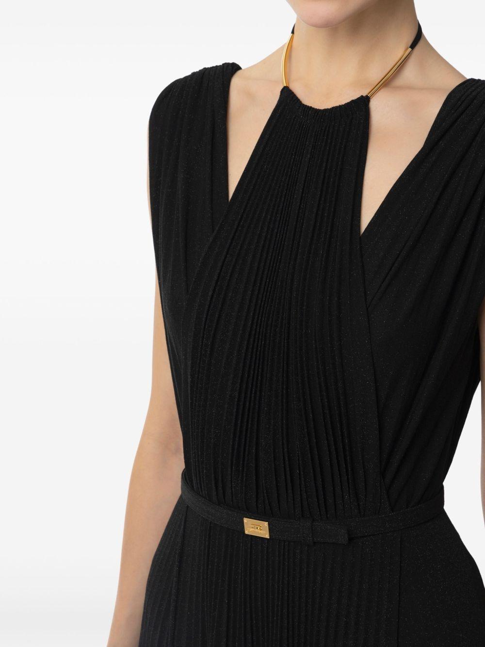 belted lurex gown Product Image