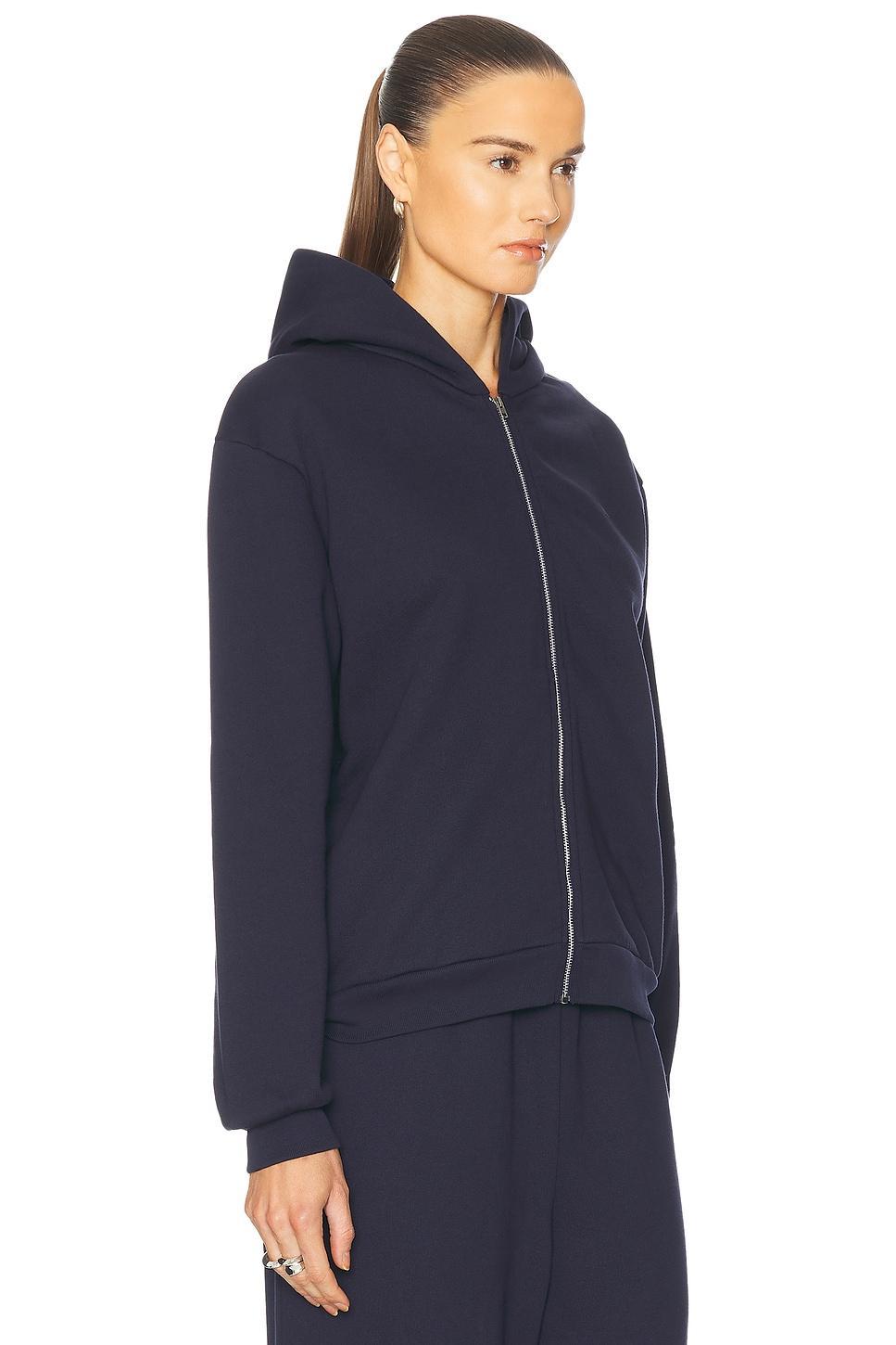 ACNE STUDIOS Hooded Zip Sweater In Navy Blue Product Image