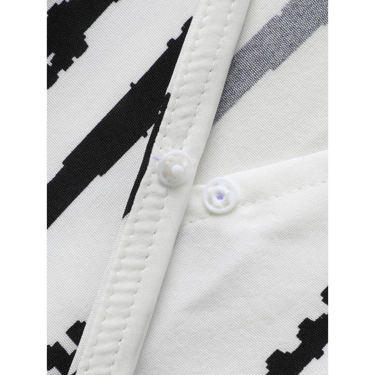 Plus Size Striped Wrap Tie Knot Cap Sleeve Midi Dress Originalwhite Women At the Office Tie knot V-neck Cap Sleeve Curvy BloomChic 30/6X Product Image