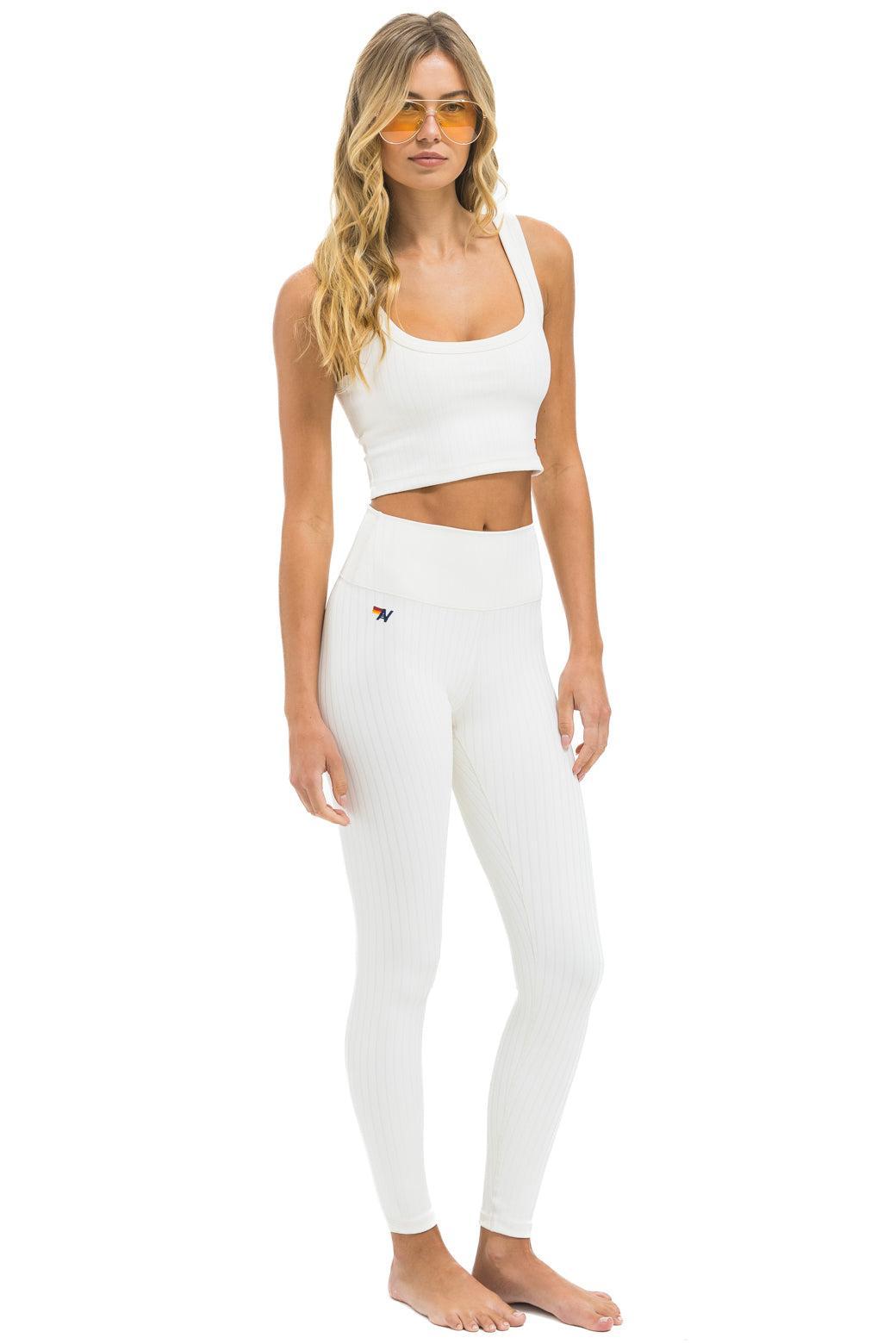 WIDE RIB FULL LENGTH HI-RISE LEGGINGS - VINTAGE WHITE Female Product Image