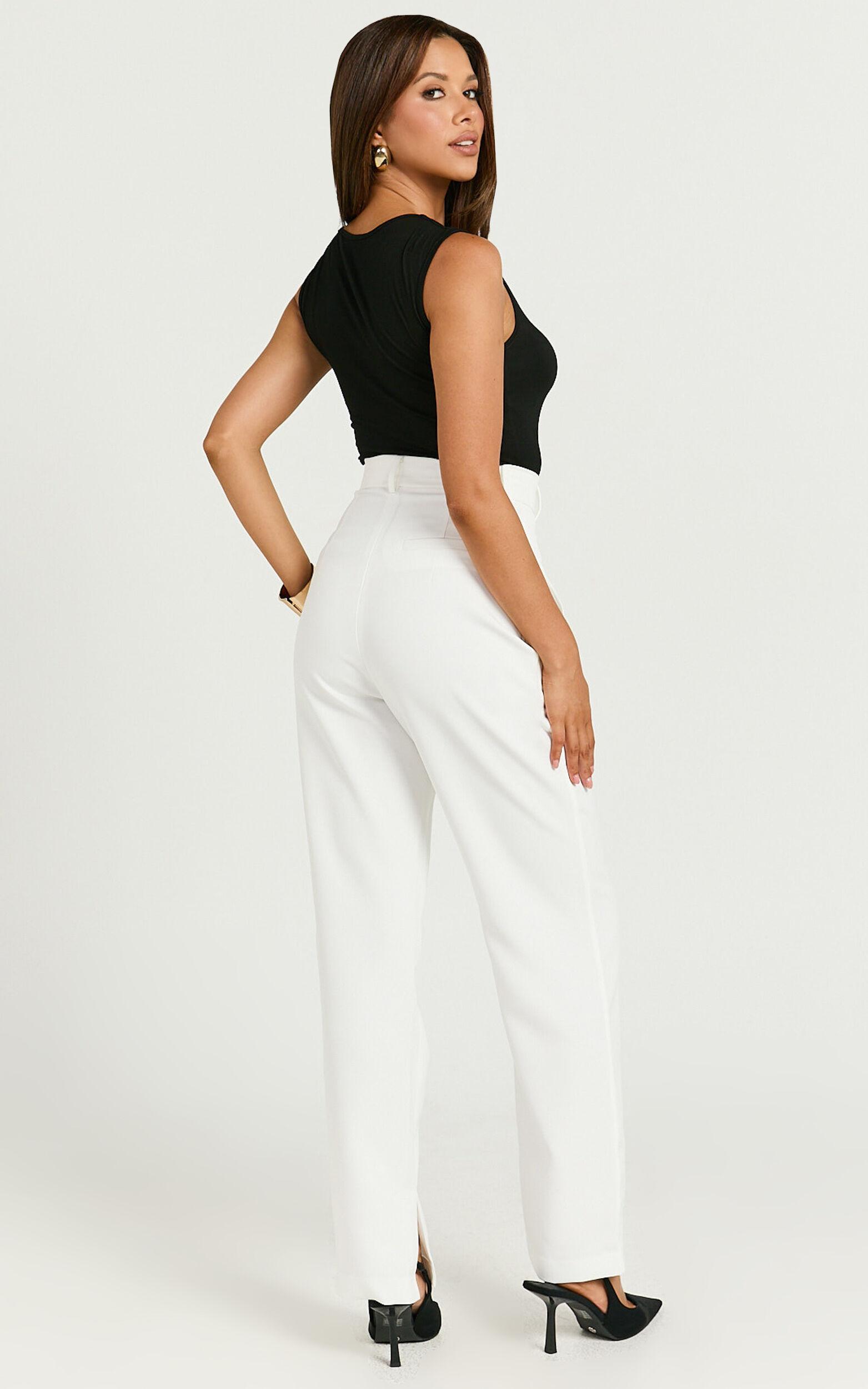 Rogers Pants - High Waisted Pants in Off White Product Image
