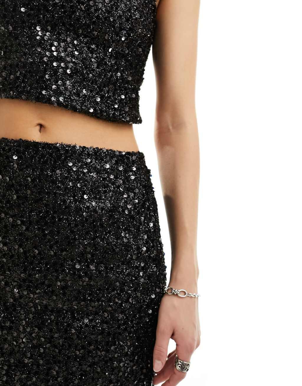 Reclaimed Vintage sequin midi skirt Product Image