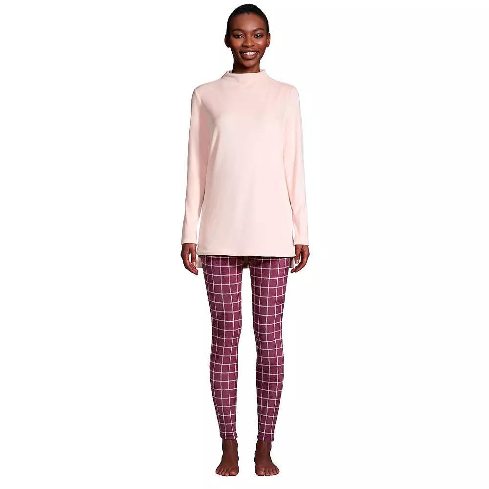 Women's Lands' End Cozy Long Sleeve Pajama Top & Pajama Leggings Set, Size: XX Small, Medallion Pink Product Image
