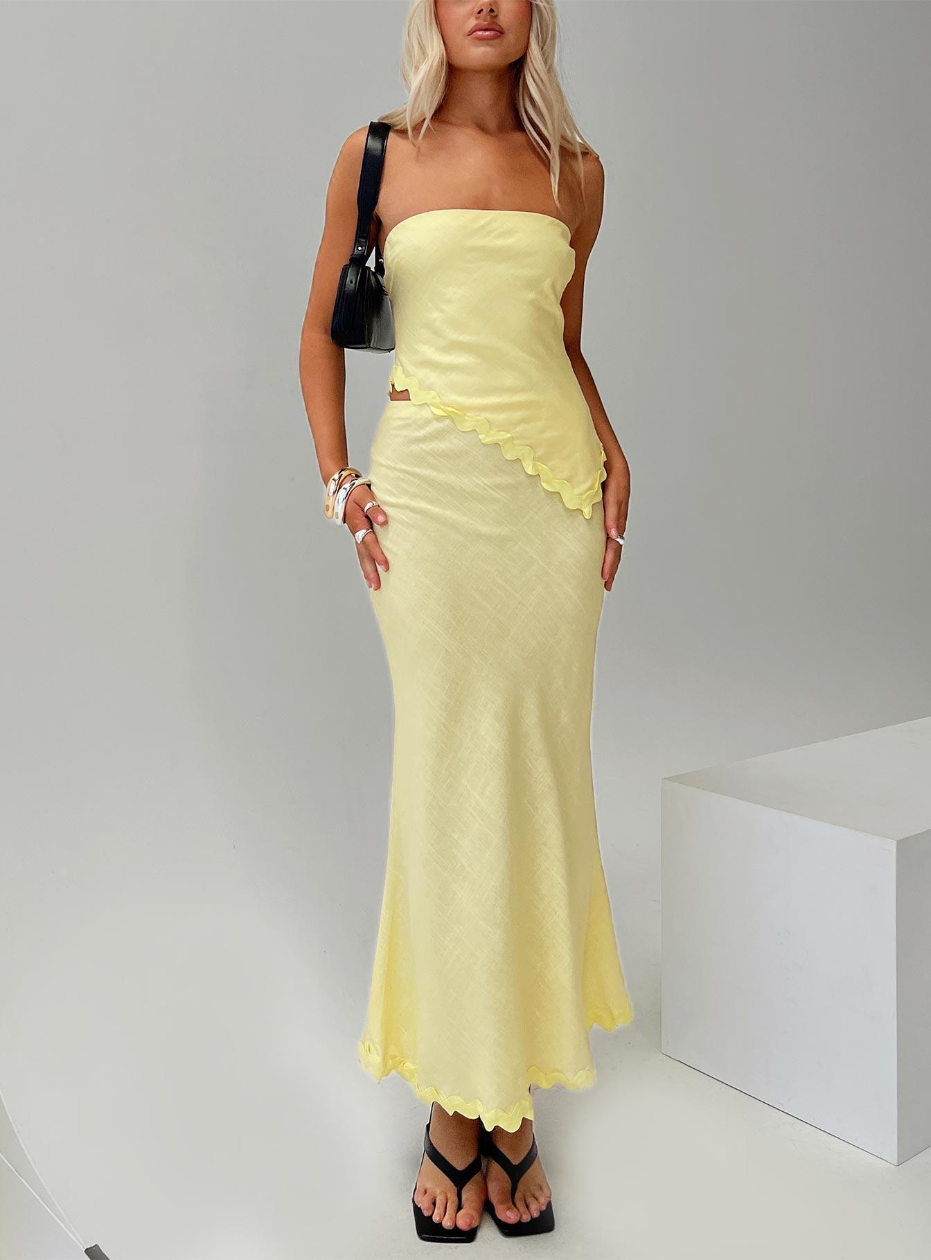 Sunburst Strapless Top Yellow Product Image