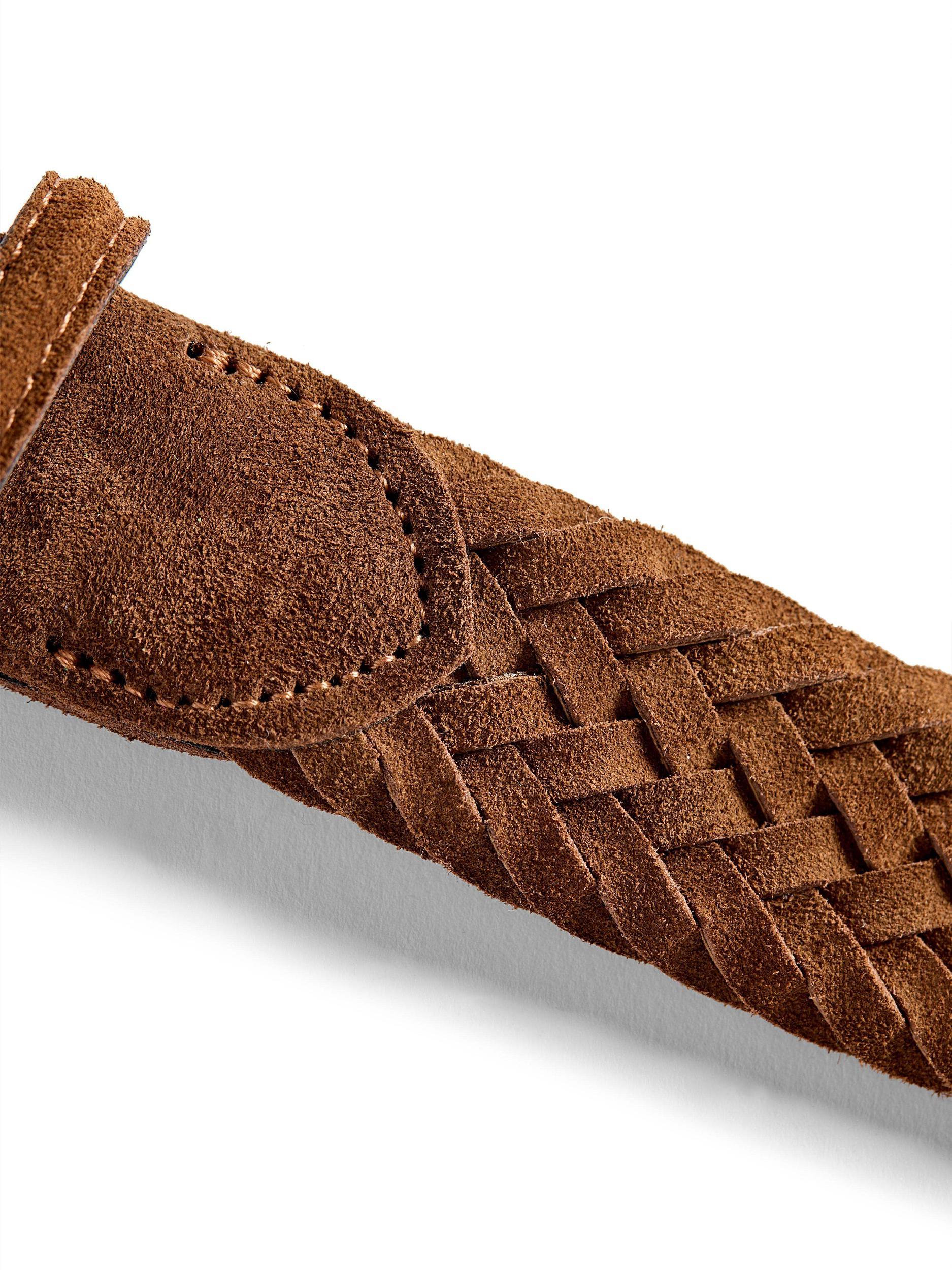 Suede Woven Belt - Brown Male Product Image