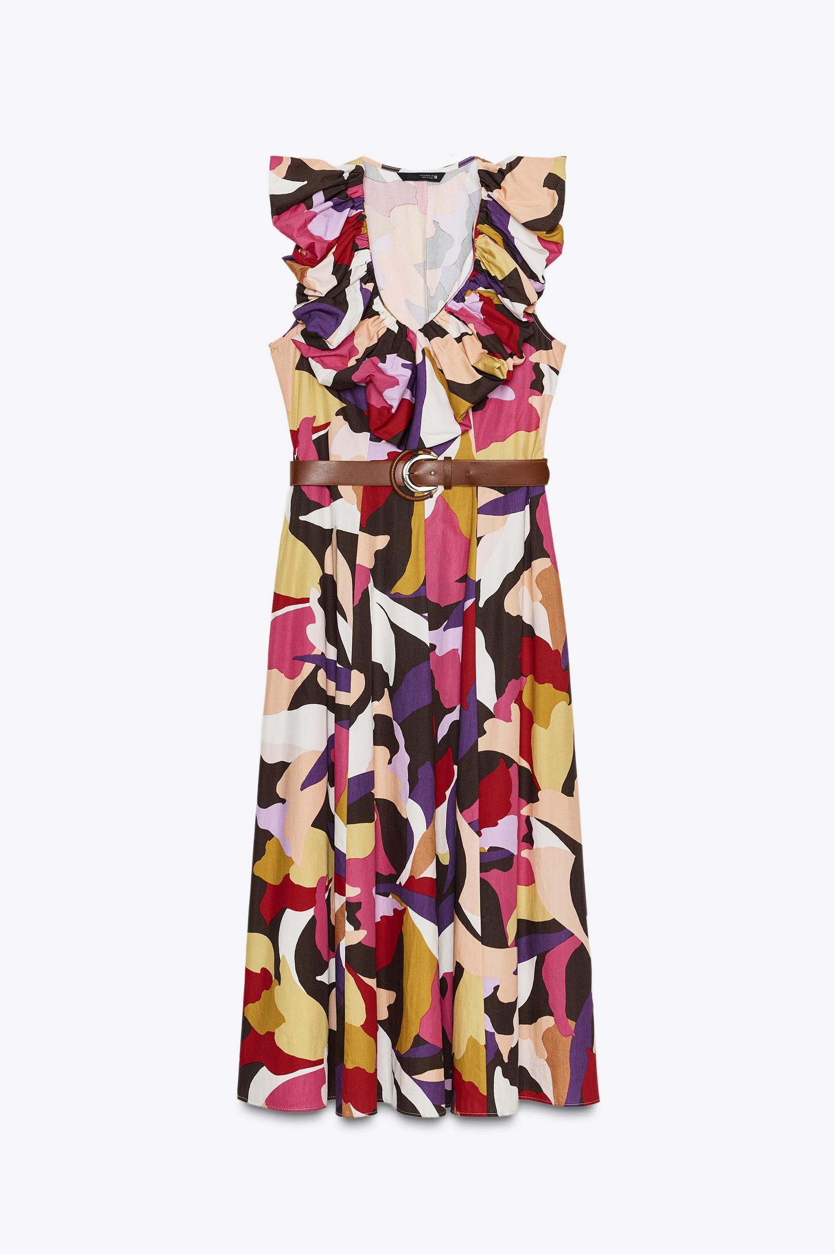 PRINTED POPLIN MIDI DRESS Product Image