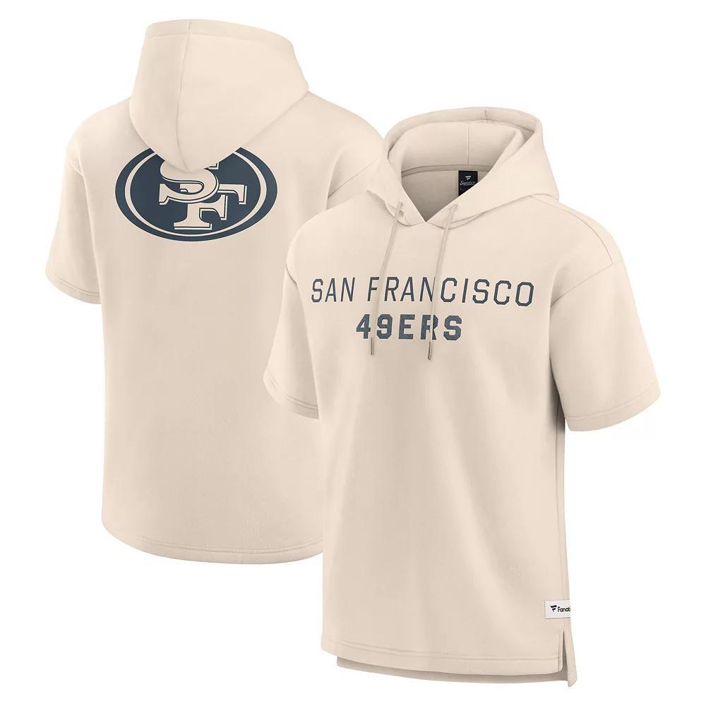 Men's Fanatics Cream San Francisco 49ers Elements Future Ground Lettering Short Sleeve Pullover Hoodie, Size: 4XL, Beige Product Image