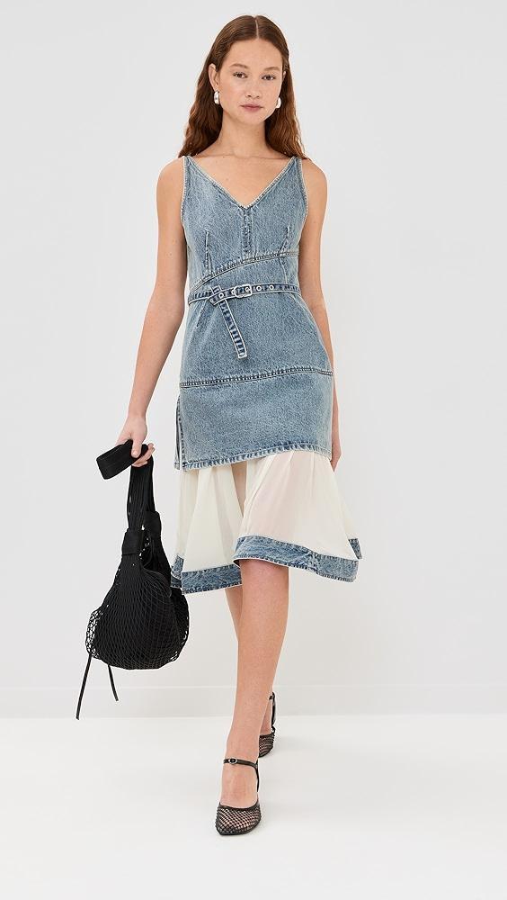 3.1 Phillip Lim Sleeveless Belted Dress with Chiffon Combo | Shopbop Product Image