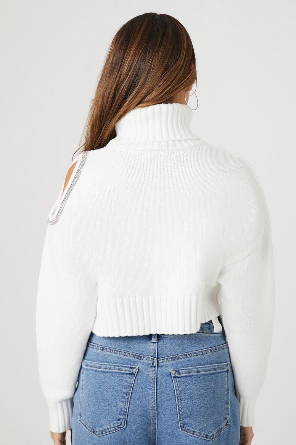 Rhinestone Cutout Cropped Sweater | Forever 21 Product Image