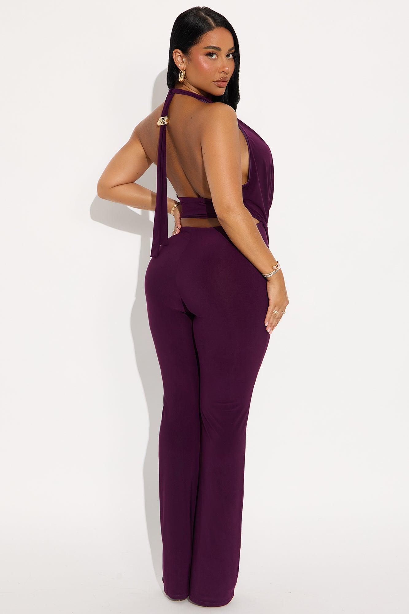 Julia Halter Flare Leg Jumpsuit - Plum Product Image