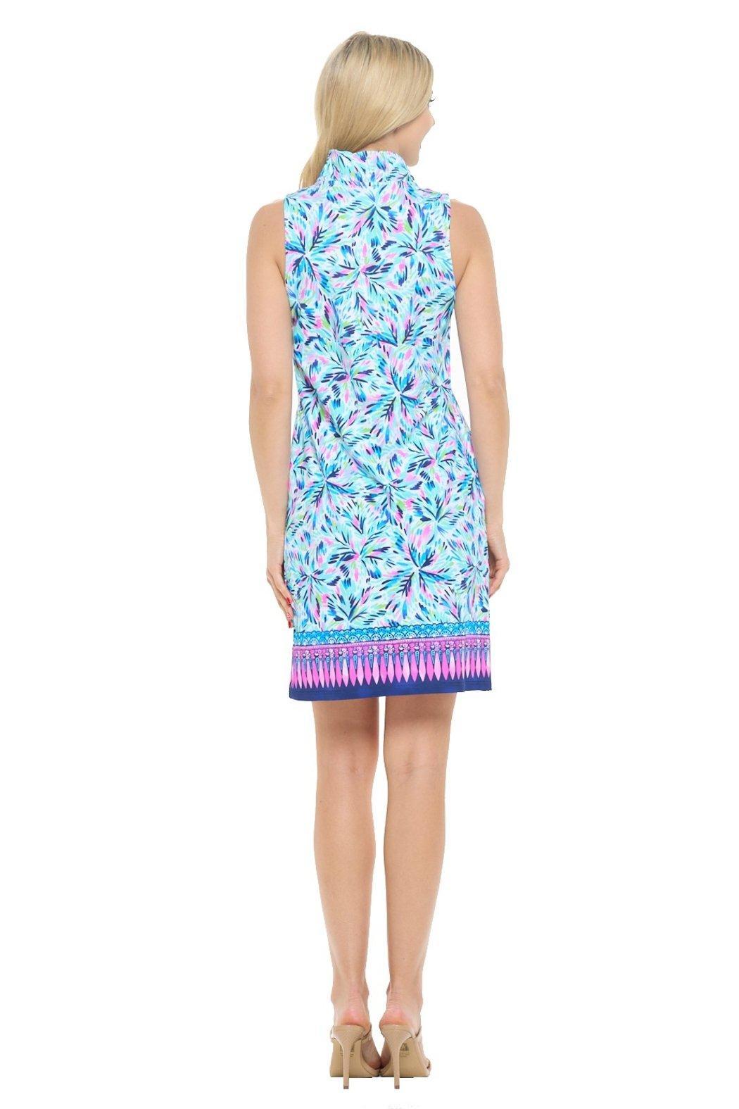 Navy Ruffle Neck Dress Product Image