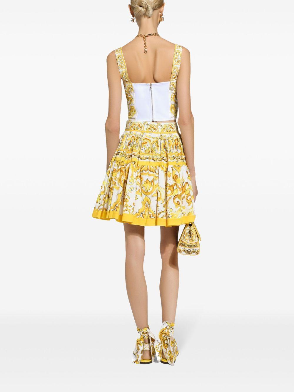 Majolica-print pleated skirt Product Image