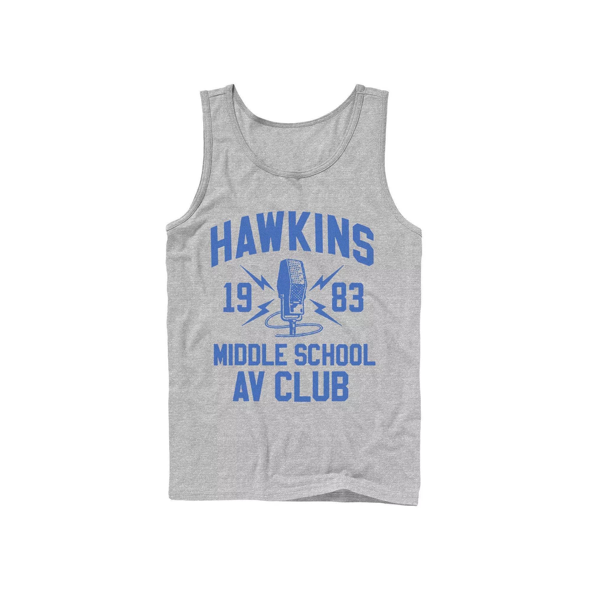 Mens Stranger Things Hawkins Middle School AV Club 1983 Tank Top Athletic Grey Product Image