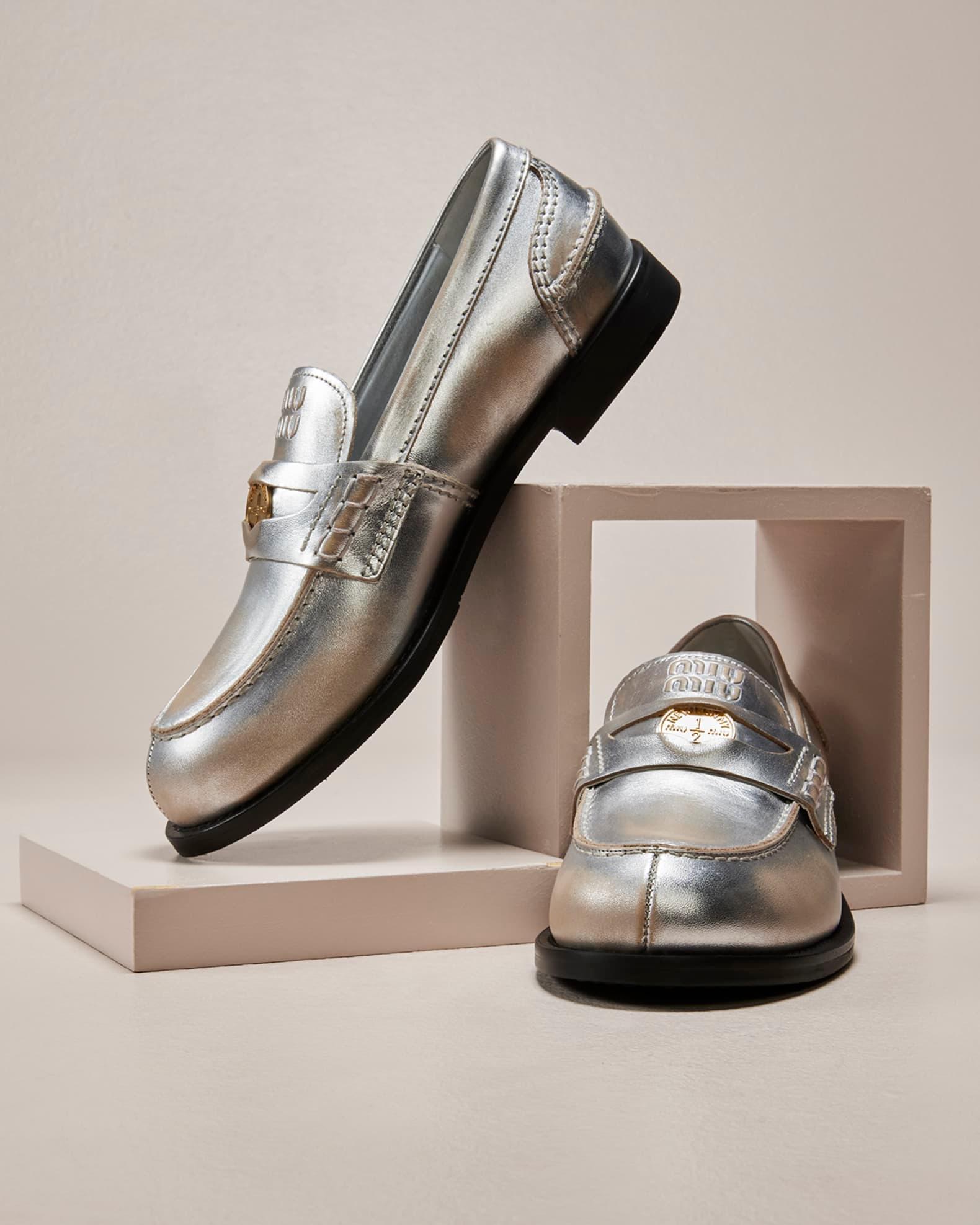 Leather Coin Penny Loafers Product Image