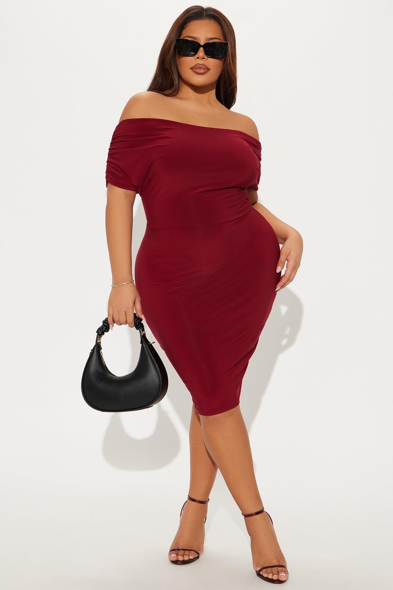 Rowena Twist Back Midi Dress - Burgundy Product Image