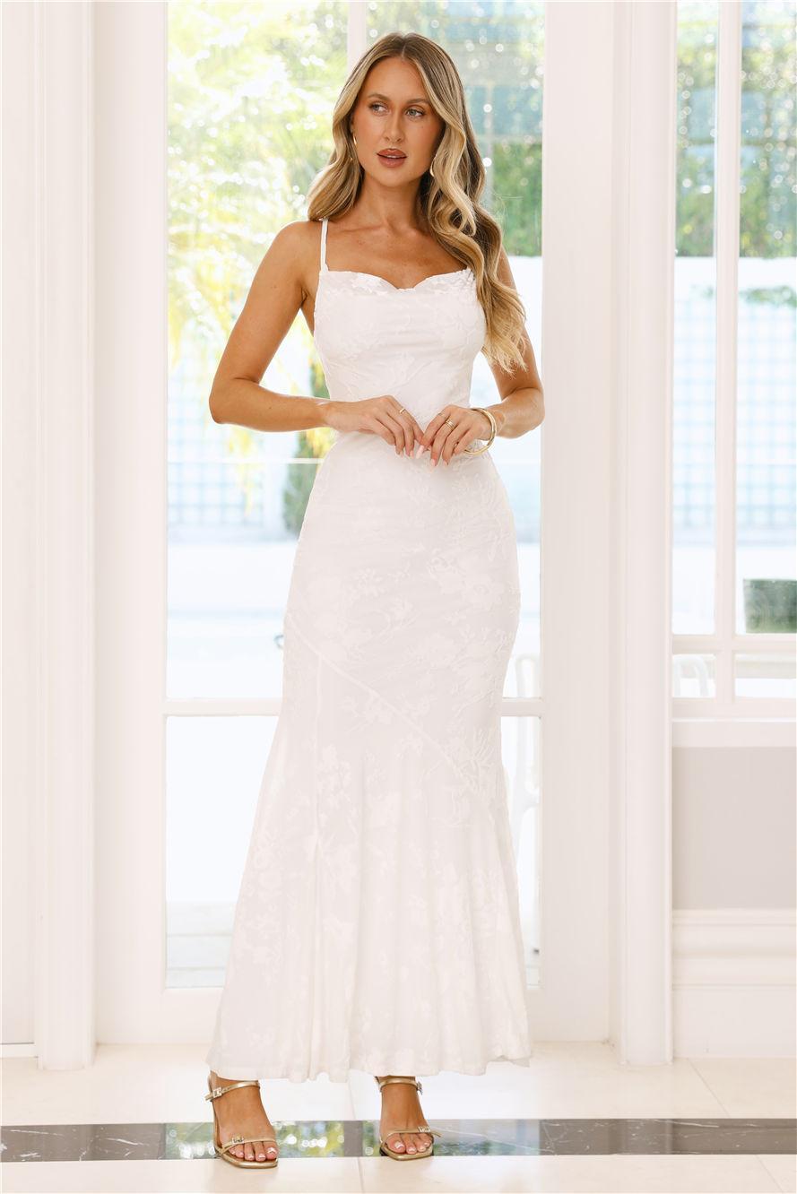 Nocturnal Luxe Maxi Dress White Product Image
