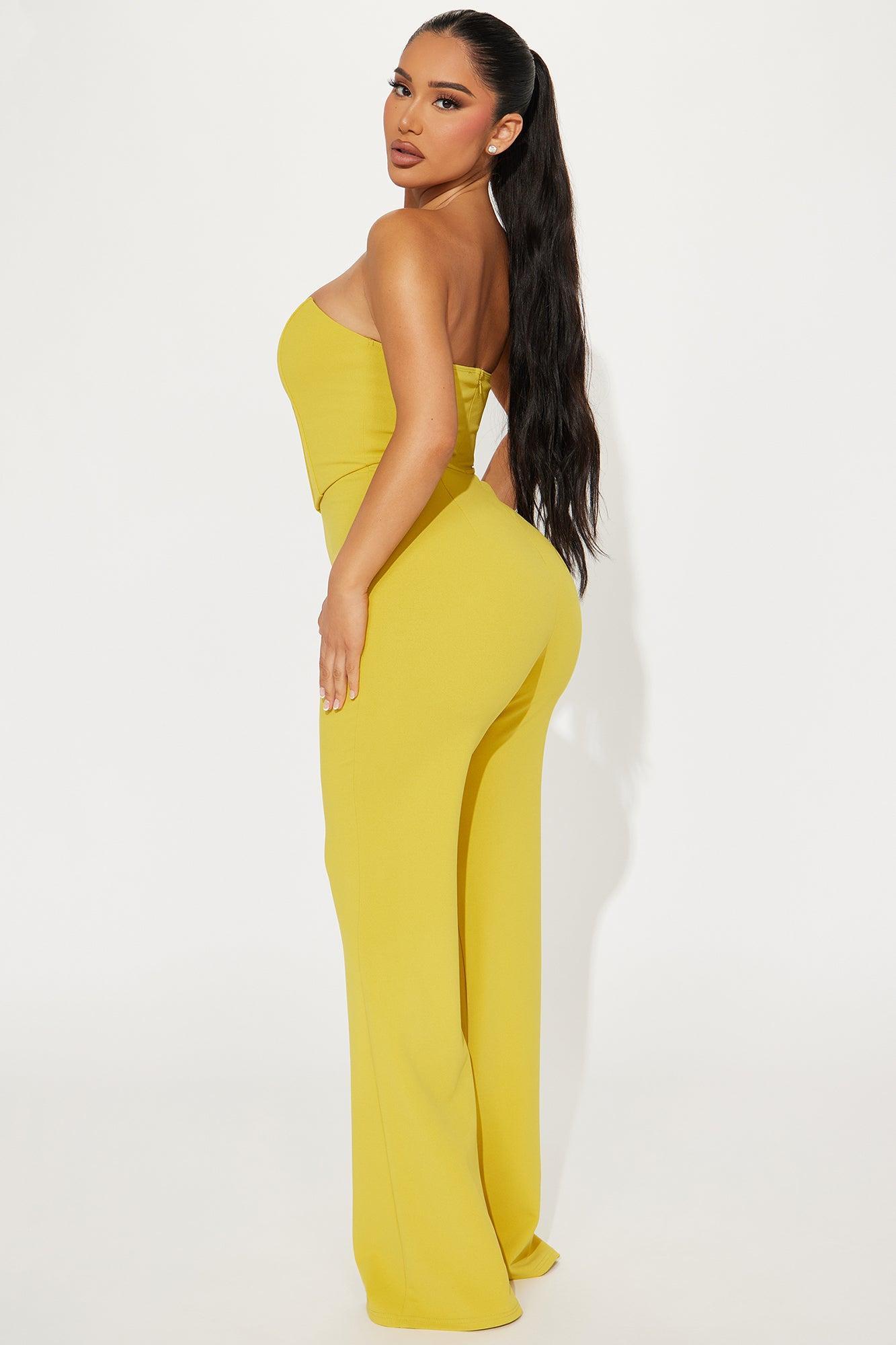 Party After Party Jumpsuit - Chartreuse Product Image