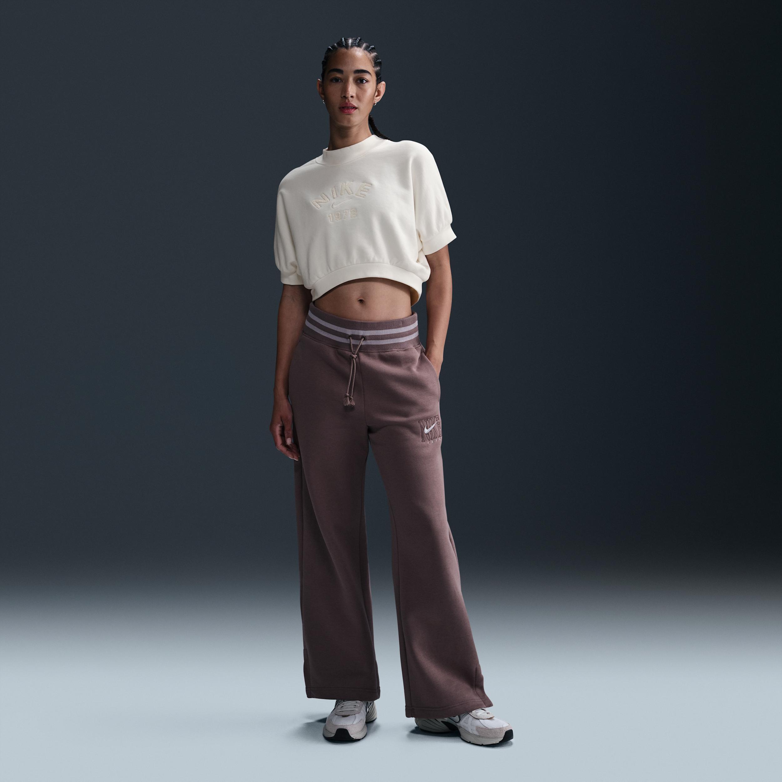 Nike Sportswear Collection Women's Crew-Neck Short-Sleeve Cropped French Terry Top Product Image