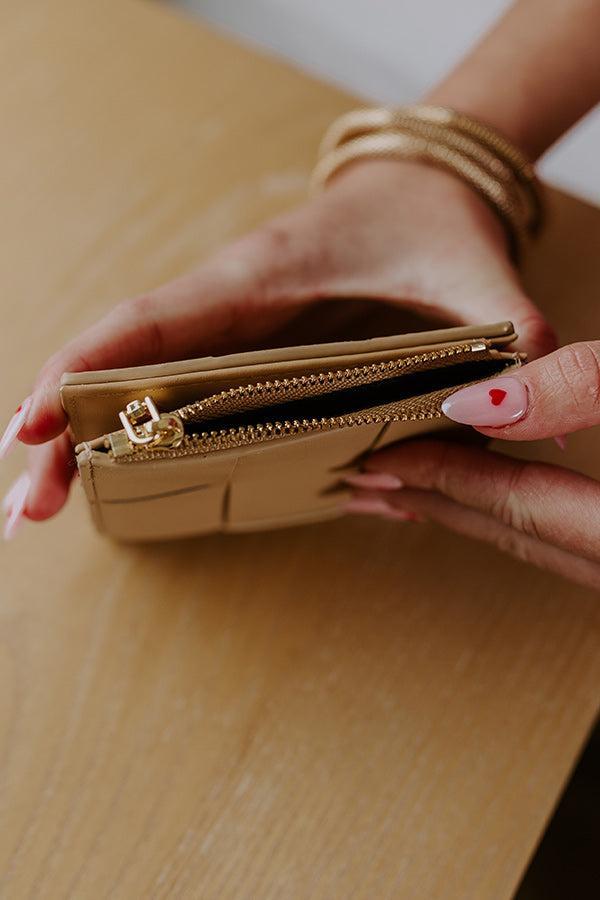 Amelie Faux Leather Woven Wallet in Iced Latte Product Image