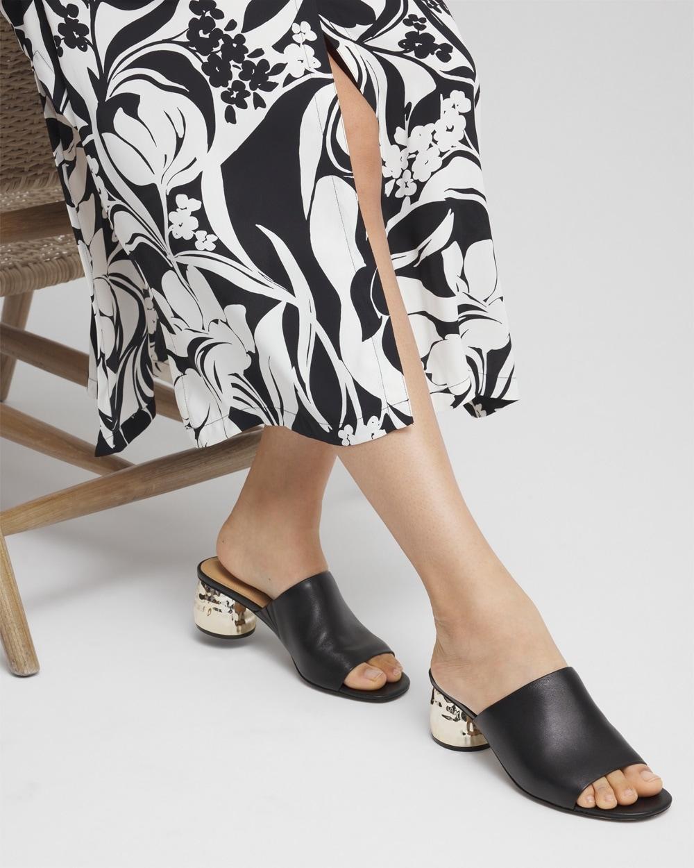Black Leather Mules Product Image