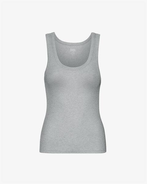 Women Organic Rib Tank Top - Heather Grey Product Image