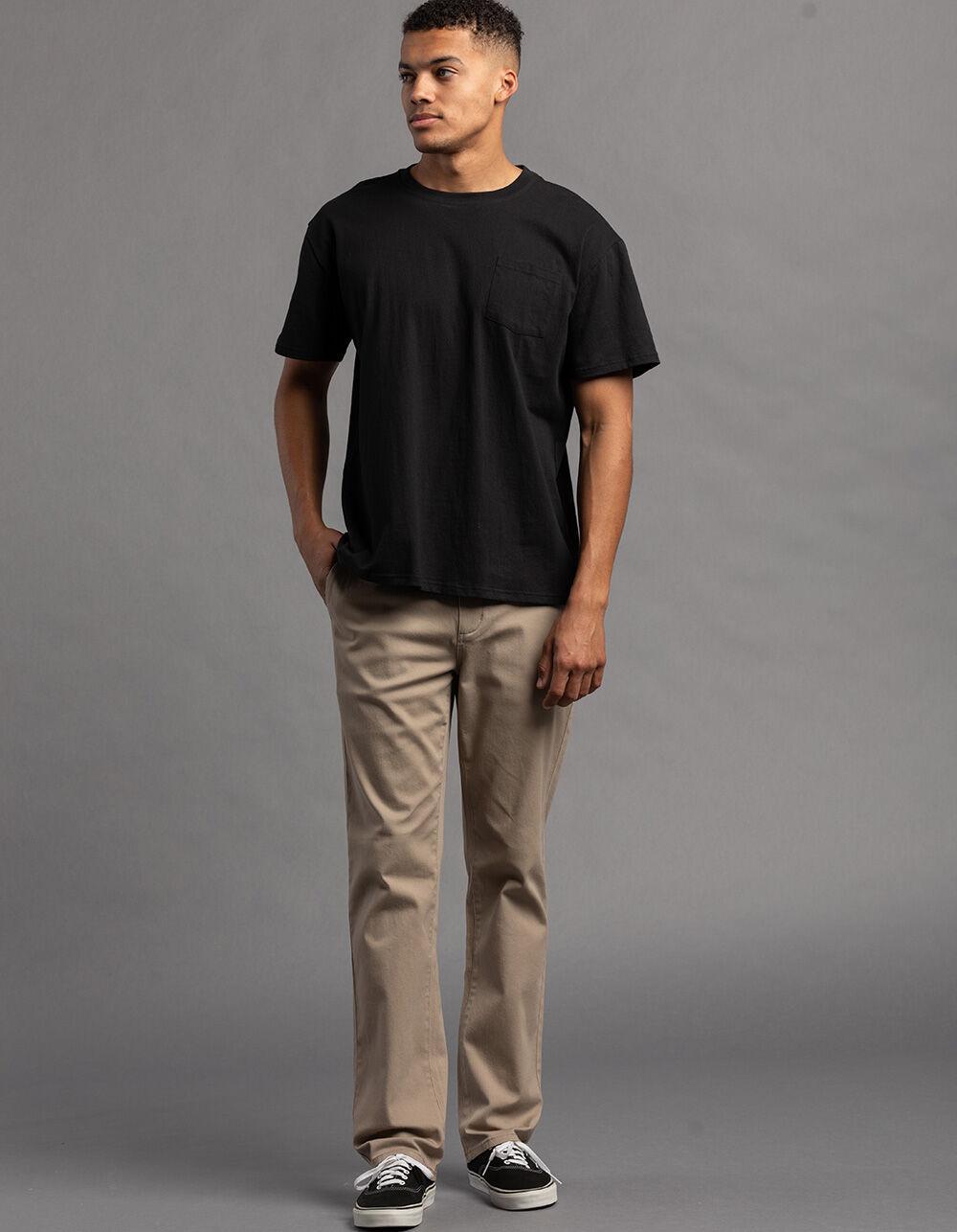 RSQ Mens Slim Straight Chino Pants - DK KHAKI Product Image