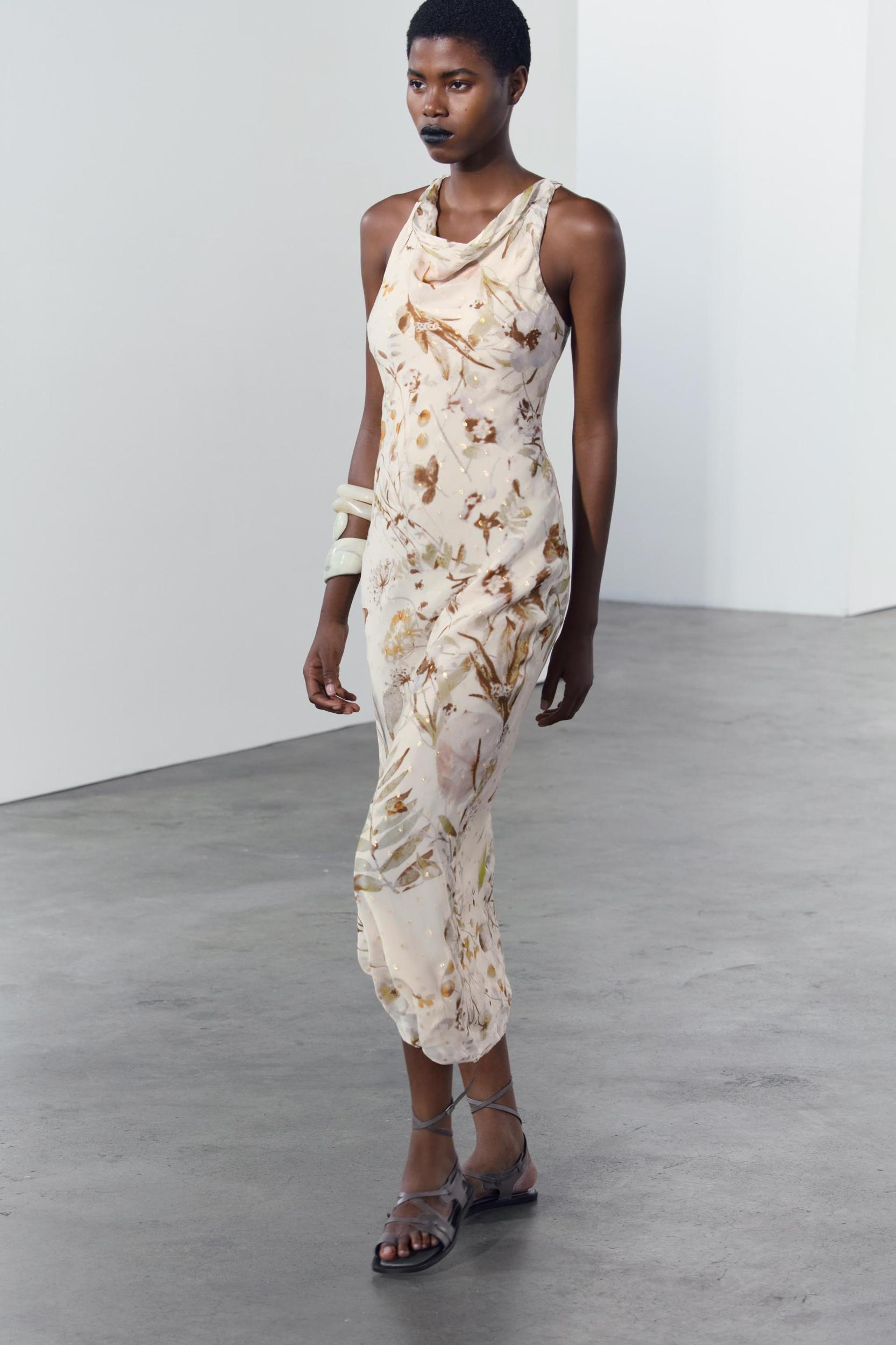 PRINTED HALTER DRESS ZW COLLECTION Product Image