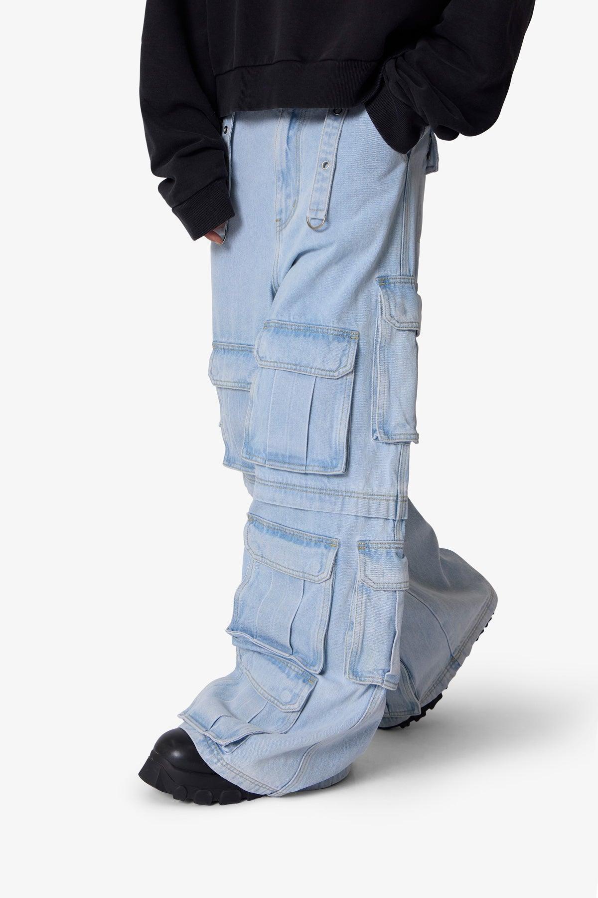 Rave Multi Cargo Denim - Light Blue Product Image