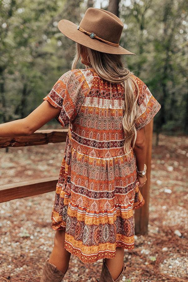 Autumn Instincts Shift Dress In Rust Product Image