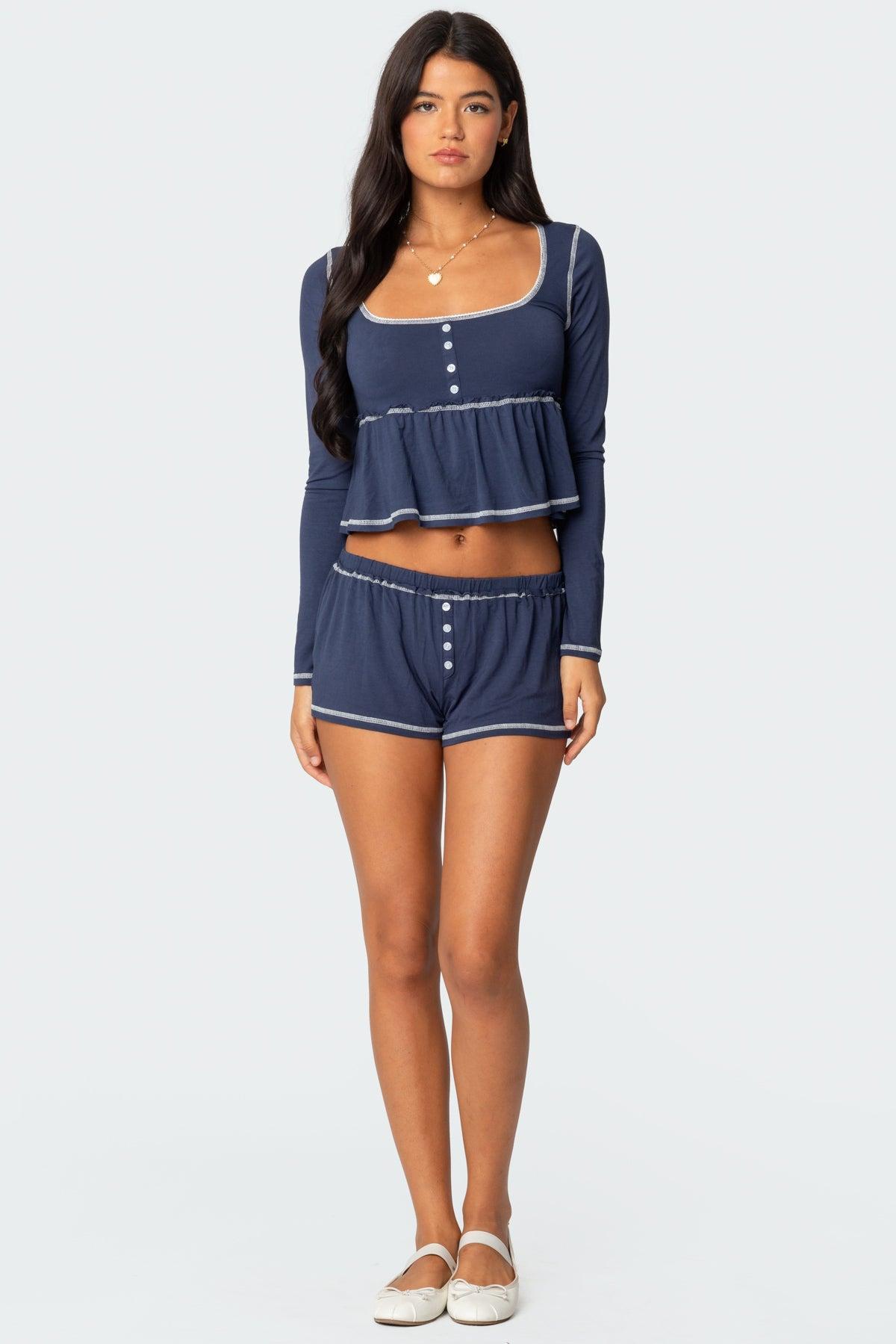Arianne Contrast Babydoll Top Product Image