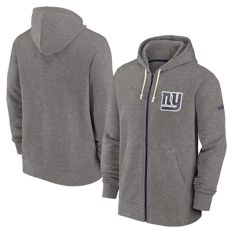 Mens Nike Heather Charcoal Green Bay Packers Historic Lifestyle Full-Zip Hoodie Product Image