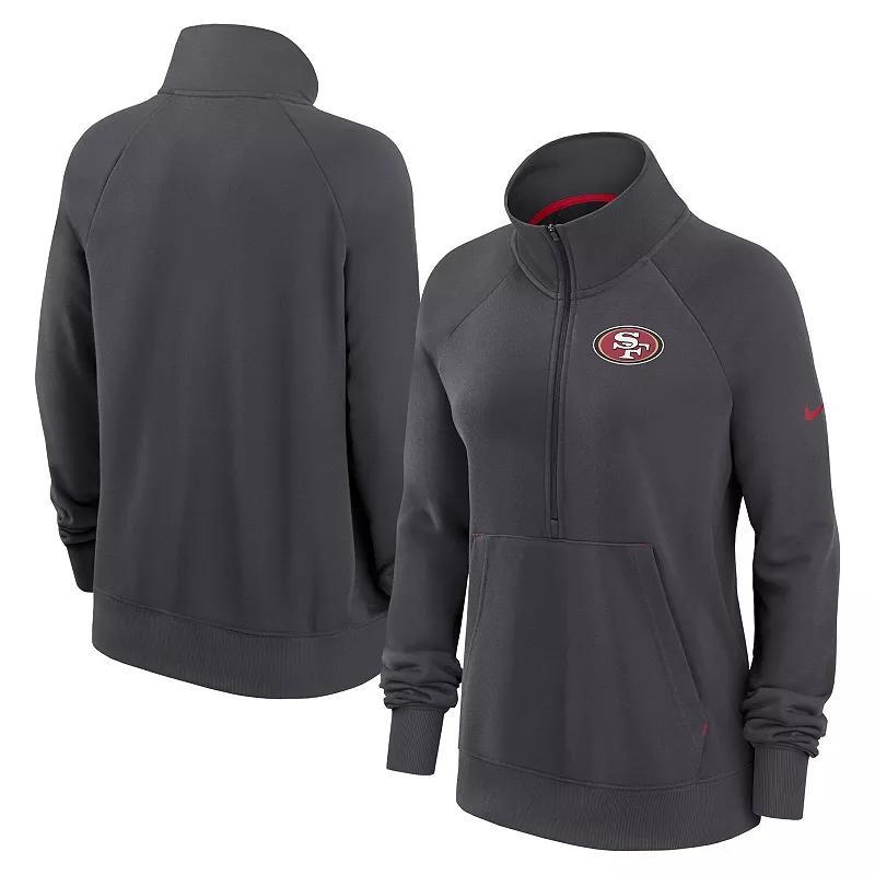 Women's Nike Charcoal Washington Commanders Premium Raglan Performance Half-Zip Sweatshirt, Size: 2XL, Wft Charco Product Image